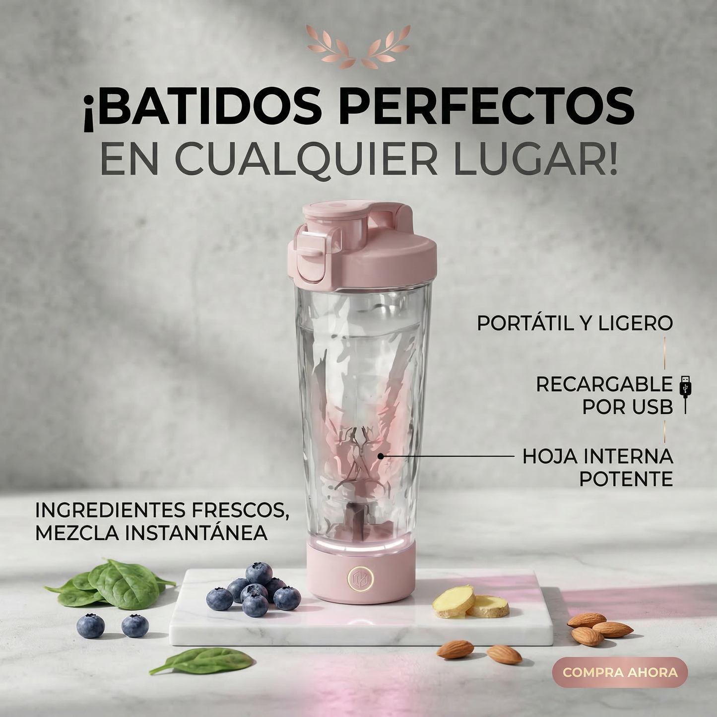 Mixly · Licuadora Eléctrica Portátil — Batidos perfectos en 30 segundos